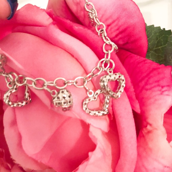 Genuine Silver Heart Charm Bracelet - Picture 6 of 9